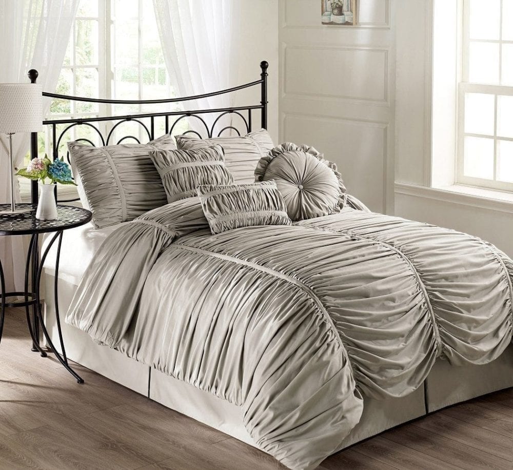 10 Home Bedding Collections Under 100 Arts And Classy Chezmoi Collection 7 Piece Chic Ruched Comforter Set