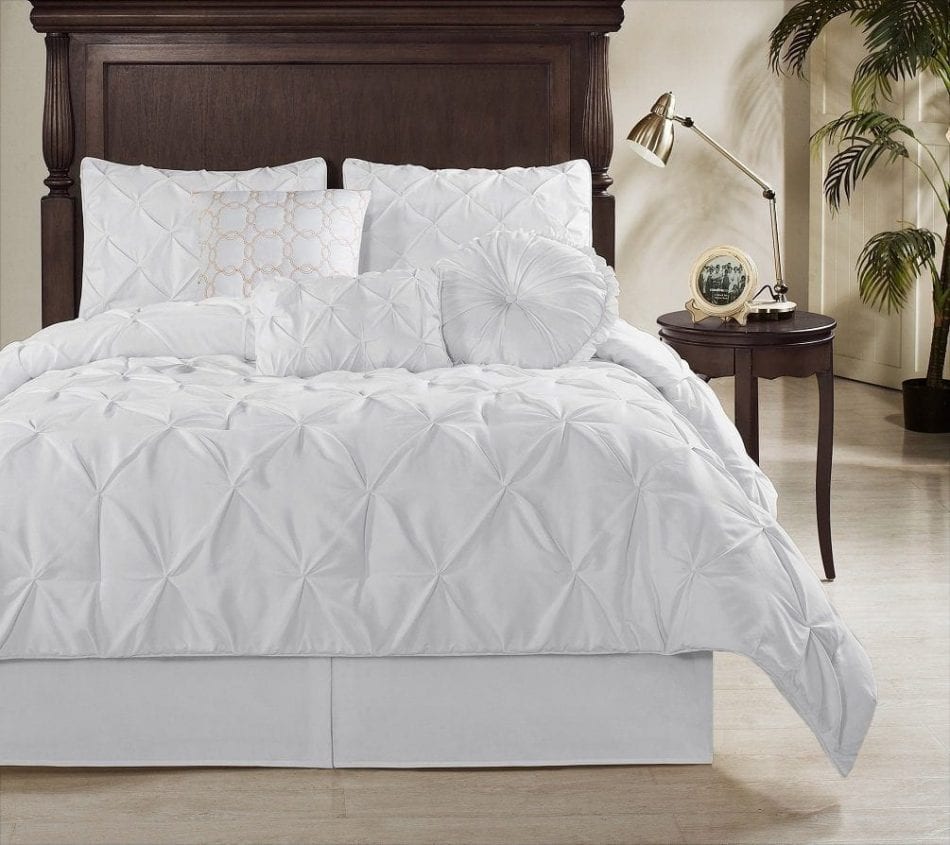 Chezmoi Collection Sydney Pintuck Duvet Cover Set