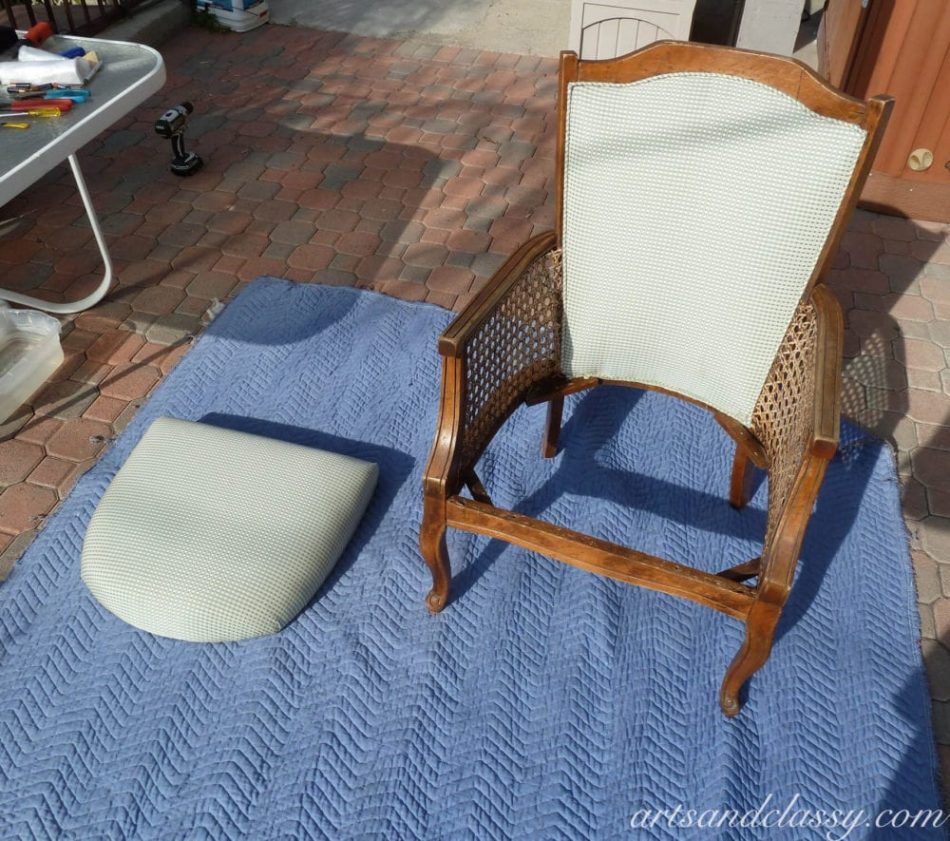DIY Tutorial Cane Back Chair Makeover in 10 Steps Arts and Classy