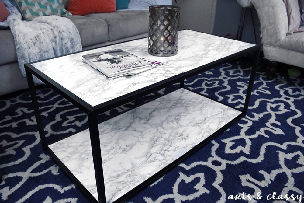 DIY Faux Marble Coffee Table Makeover Tutorial