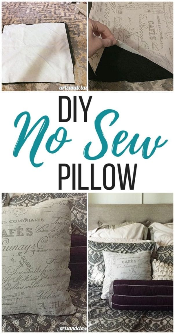 You don't need a sewing machine to create this awesome DIY no sew accent pillow! Check out this amazing Parisian themed accent pillow I created.