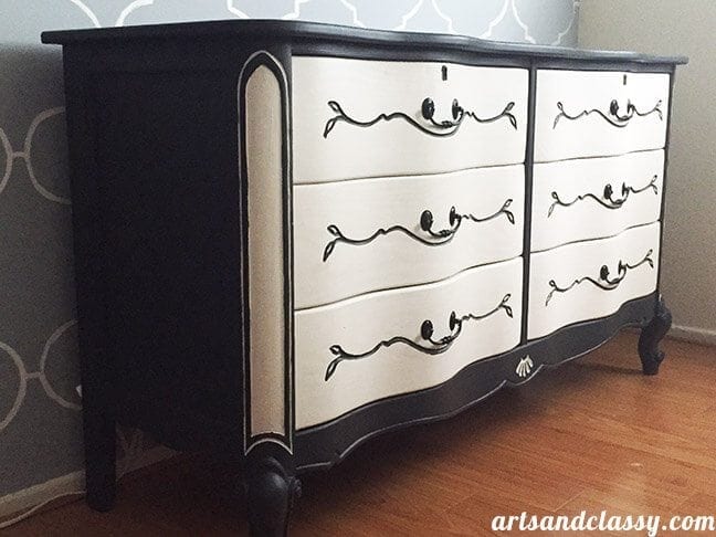 Vintage Dresser Glam Makeover with Easy Chalk Paint Recipe