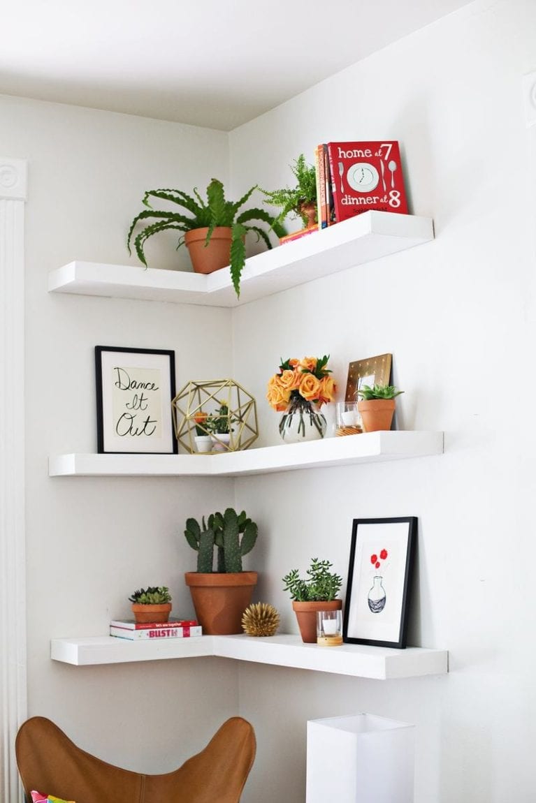 Vertical storage will be your best friend in any small space. Use up as much fuctional vertical space that you can.