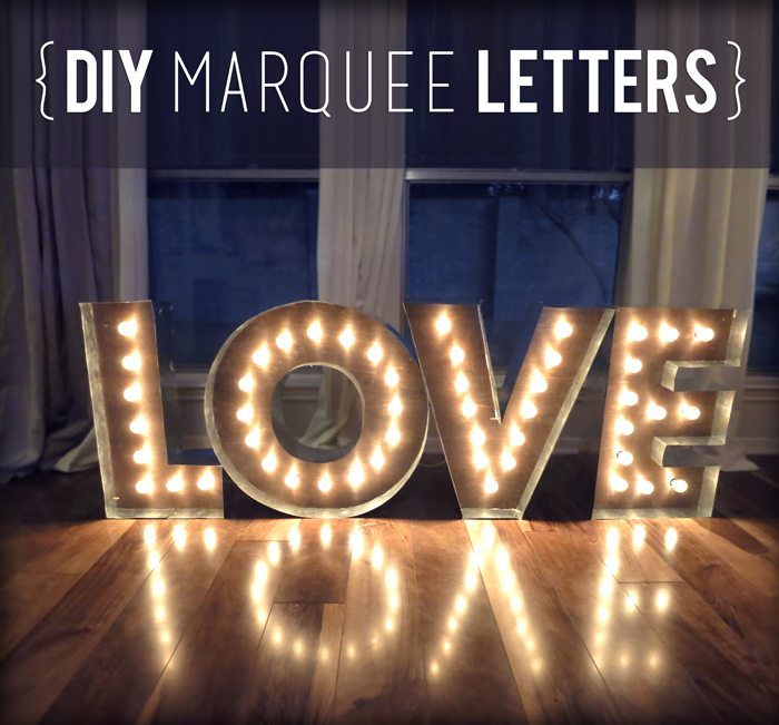 Falling in Love with DIY Marquee Lighting Projects! Here is a round up of some amazing Marquee lighting projects via www.artsandclassy.com