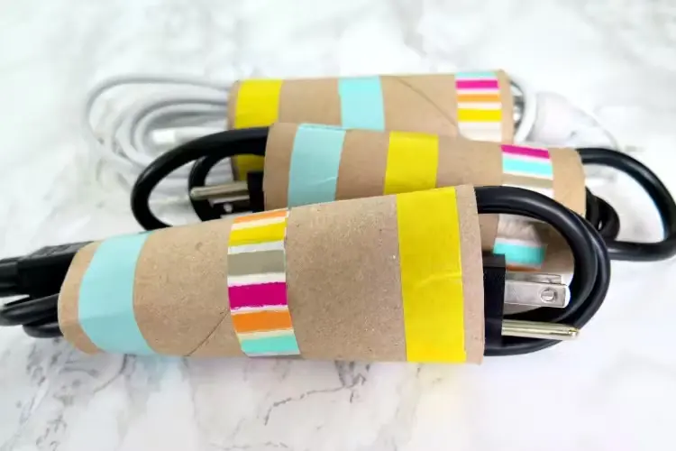 toilet paper rolled turned cord organizers in this guide to home organization on a budget