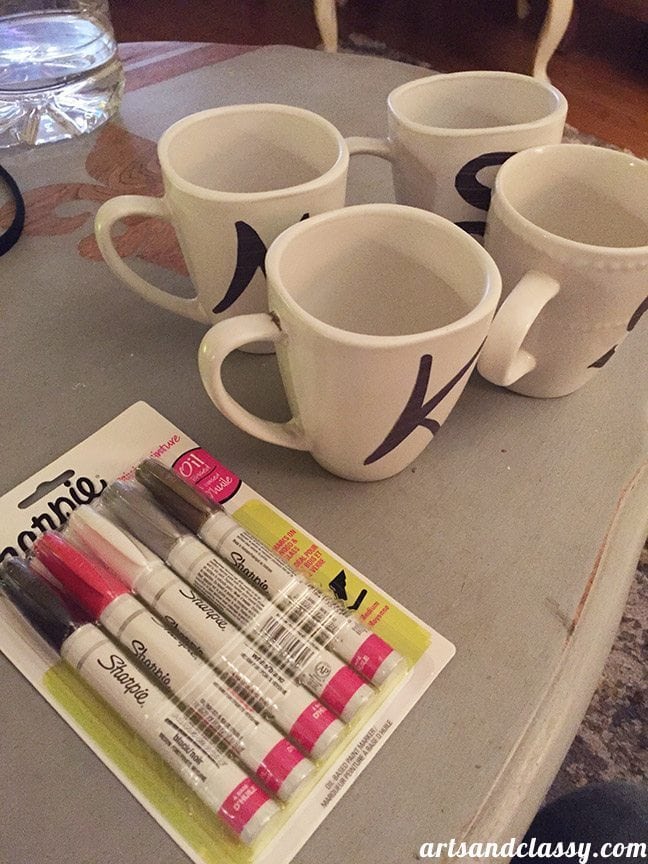 DIY Cost Effective Gift Idea for Any Occasion! DIY Sharpie Mugs with Oil Based Sharpies and Mugs from the 99 cent store at www.artsandclassy.com