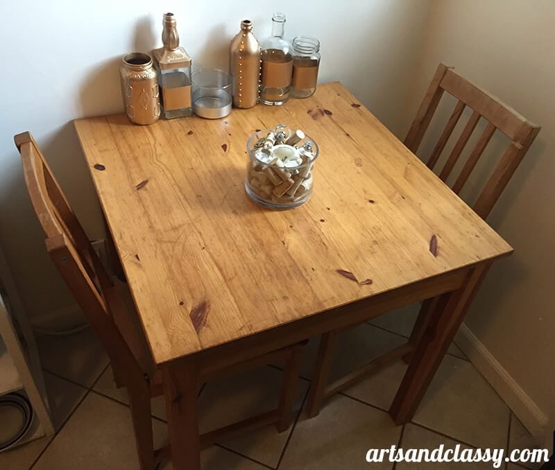 DIY Makeover : French Country Yard Sale Kitchen Table find! Only $30 and I made it over for FREE! Learn how I did it at www.artsandclassy.com