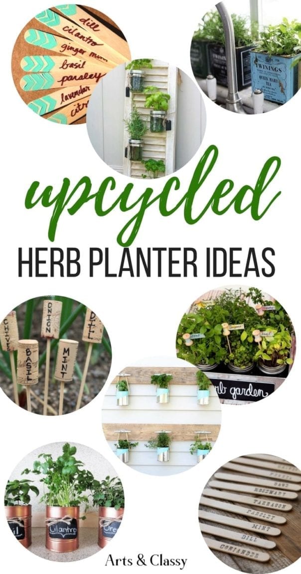 Upcycled Herb garden inspiration - ideas for making your own herb garden with upcycled DIY garden projects