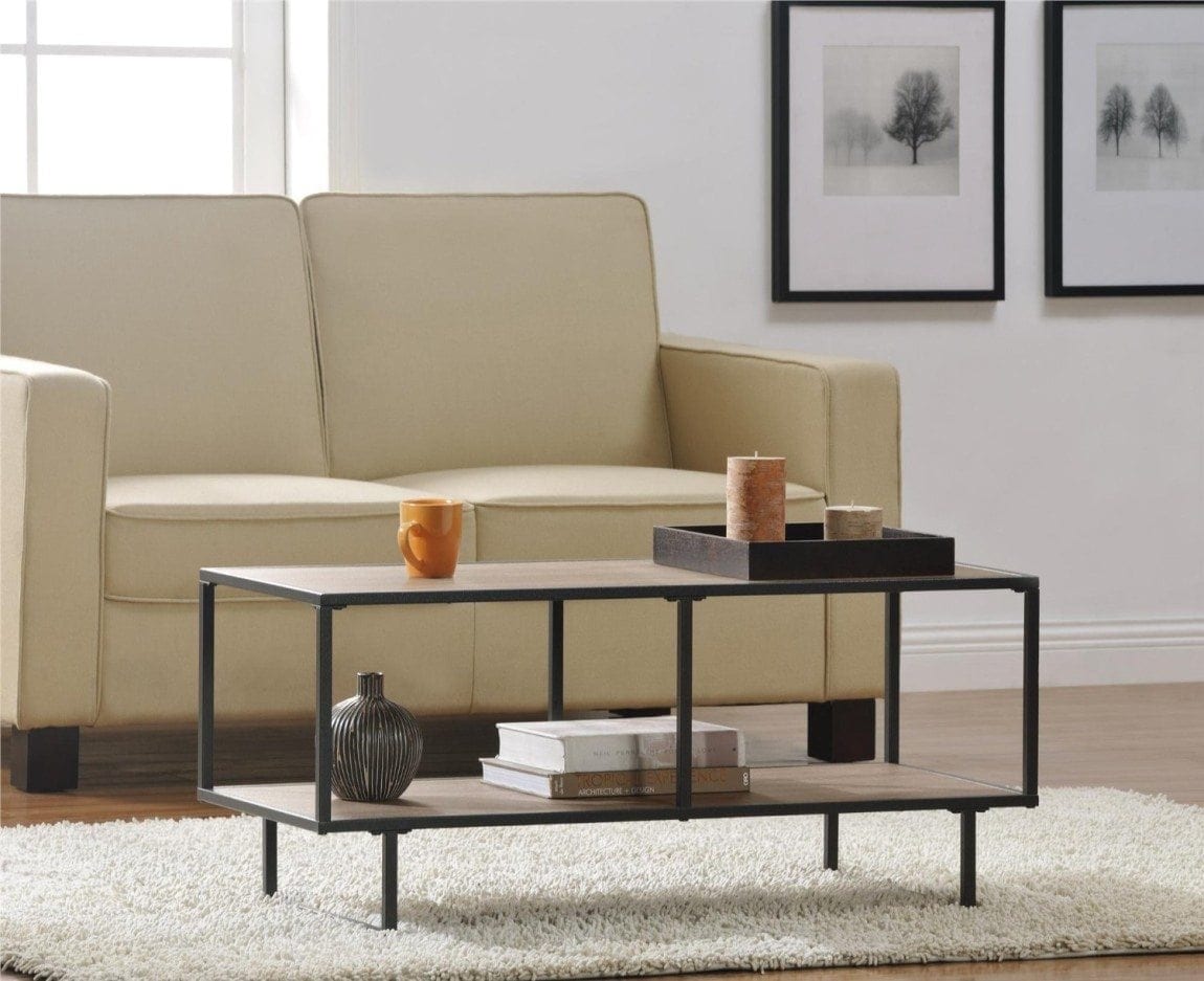 Ameriwood Industries Altra Emmett Collection TV Stand:Coffee Table, Metal Frame, Gunmetal Gray