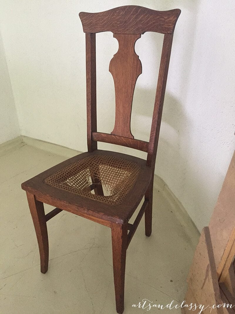 Upcycle Project - Broken Cane Back Chair Gets an New Life as a Planter