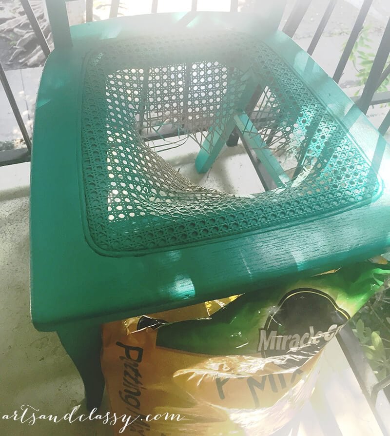 Upcycle Project - Broken Cane Back Chair Gets an New Life as a Planter