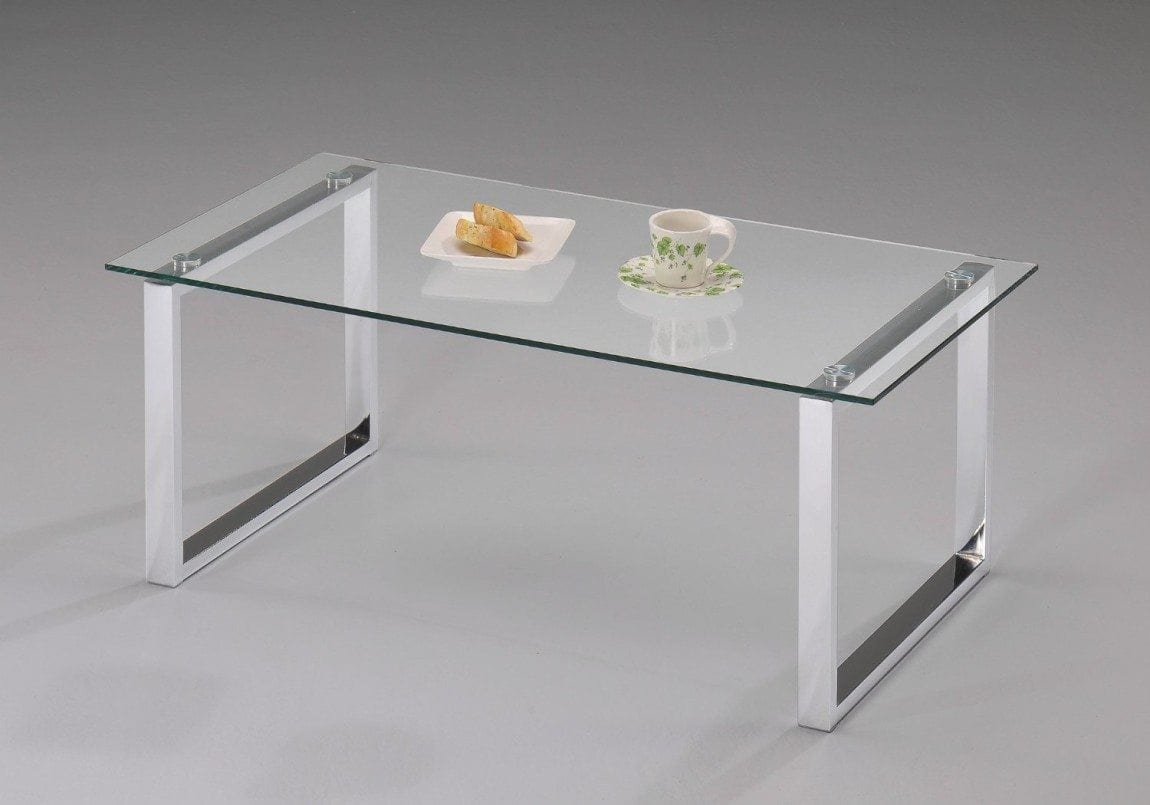 Kings Brand Modern Design Chrome Finish With Glass Top Cocktail Coffee Table