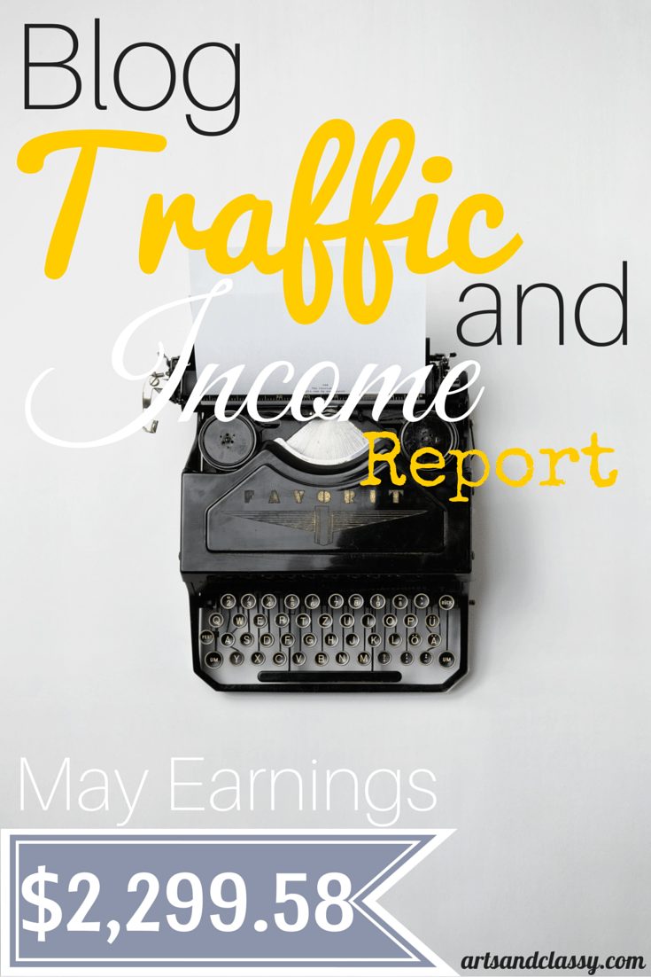 MAY 2015 Blog Traffic and Income Report for www.artsandclassy.com. Learn how I made my income last month.