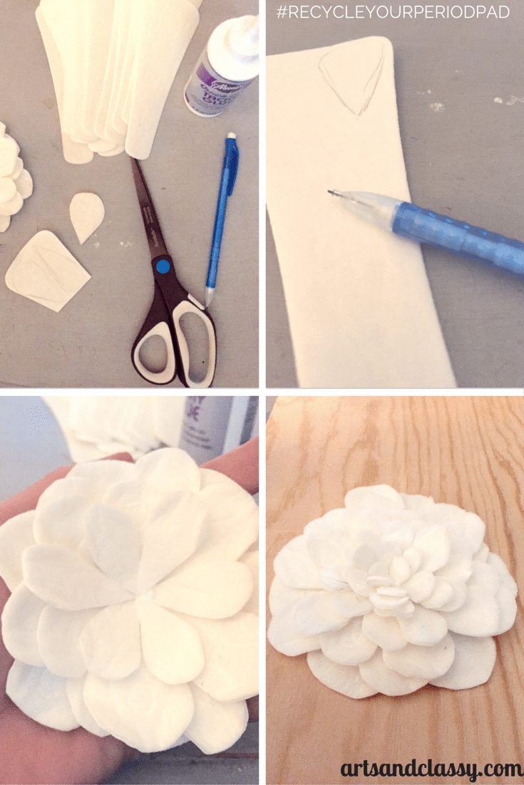 DIY : HANGING ROSE ART TUTORIAL #RecycleYourPeriodPad via www.artsandclassy.com.png