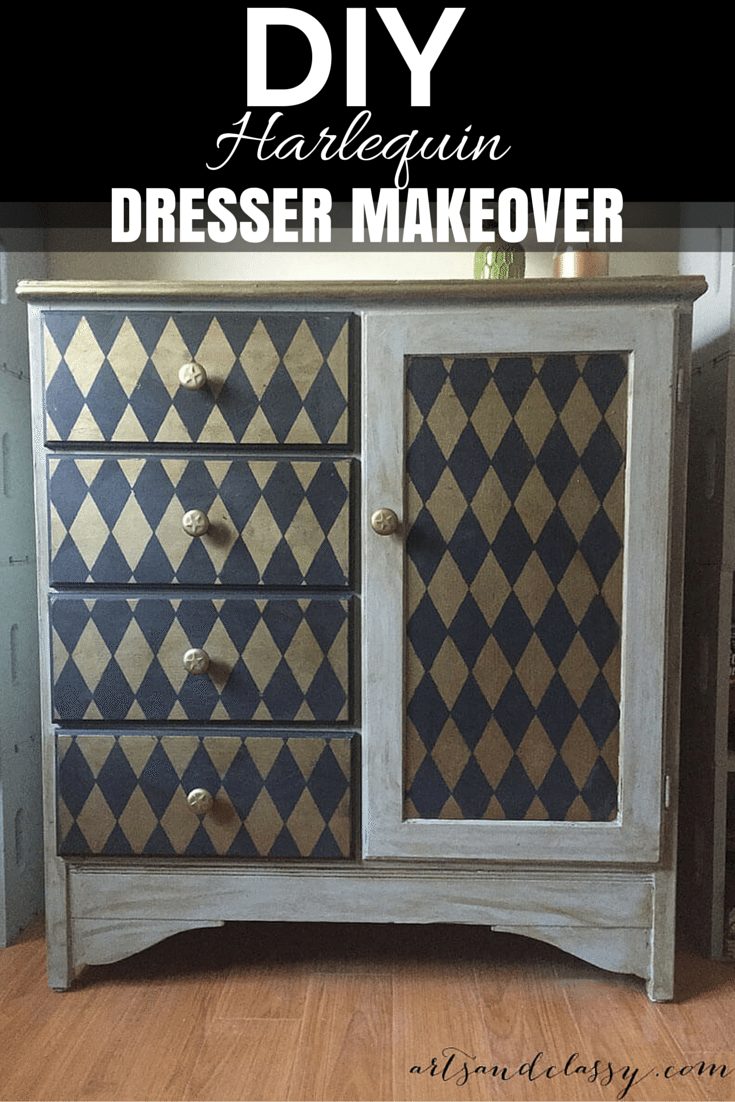 DIY Harlequin Dresser makeover!