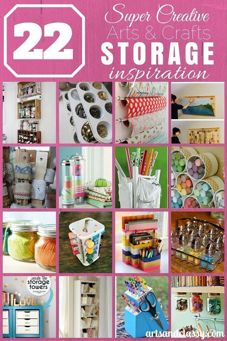 22 super creative arts and crafts storage inspiration for your home. Even if you are renter, you can come up with something that will work for your space via www.artsandclassy.com