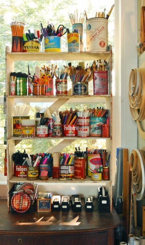 Recycled cans as home organization ideas on an budget