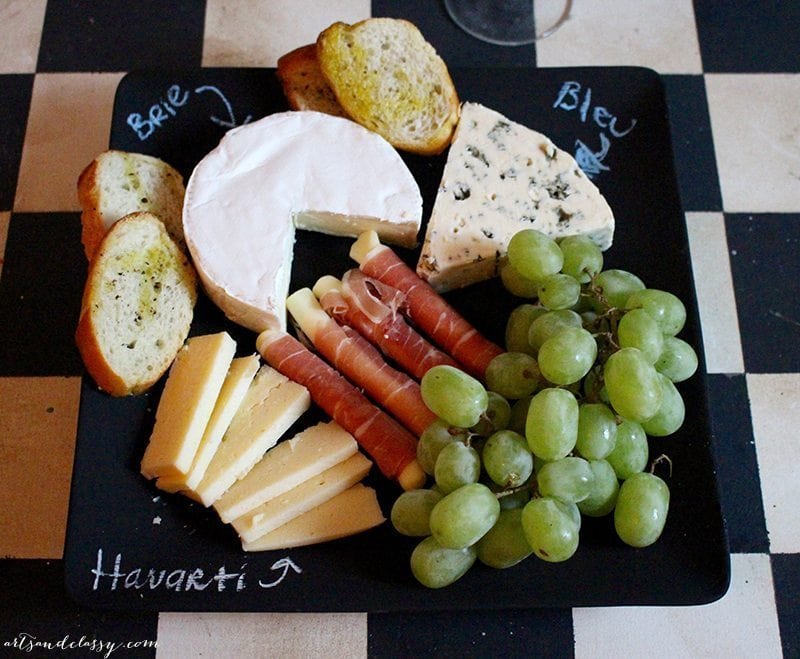 Do It Yourself Chalkboard Cheese Plate For a Movie Night In