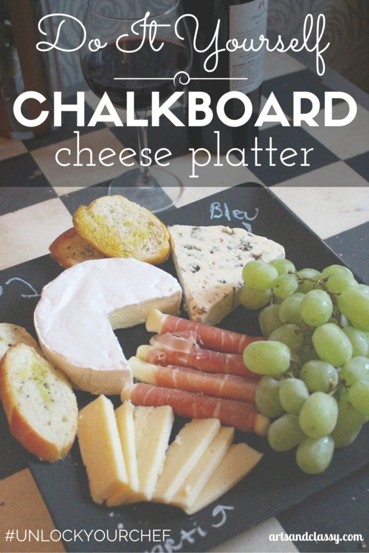 Do it yourself chalkboard cheese platter via www.artsandclassy.com