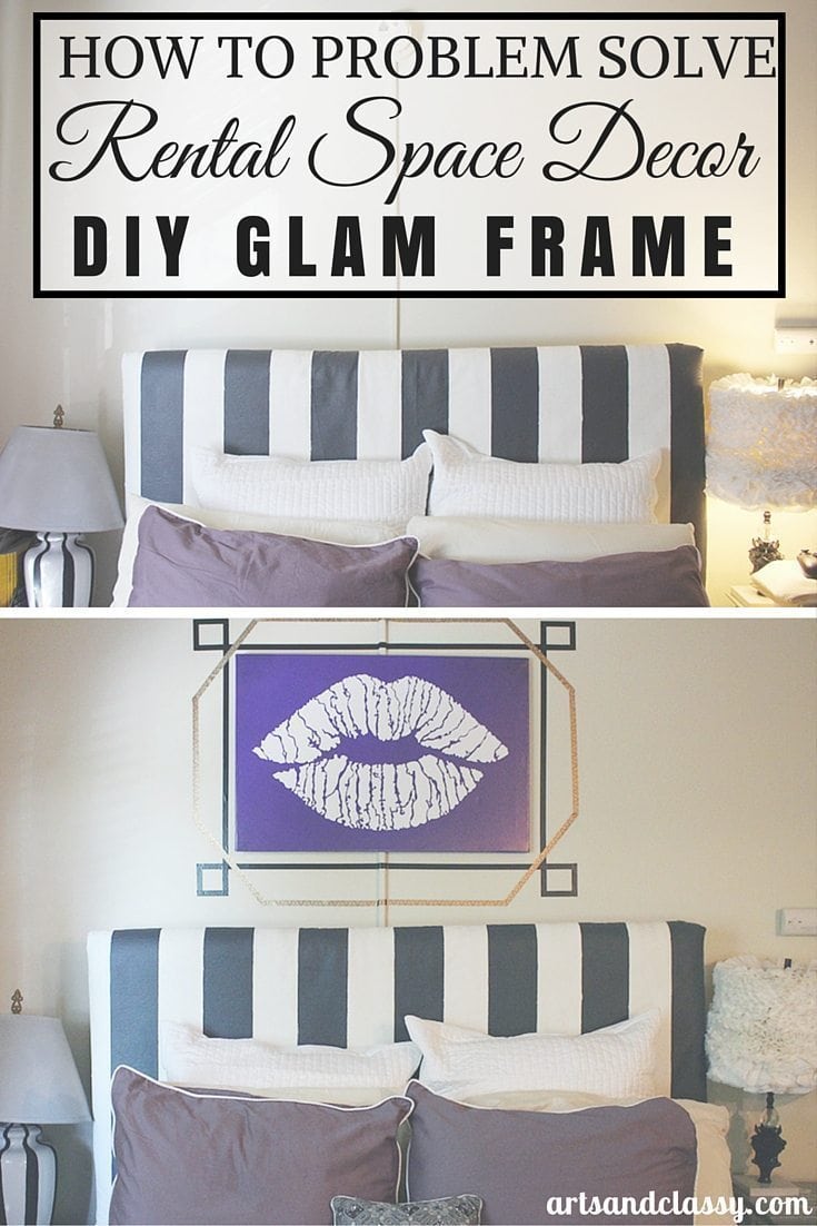 How to problem solve rental space decor with a DIY washi tape frame project via www.artsandclassy.com