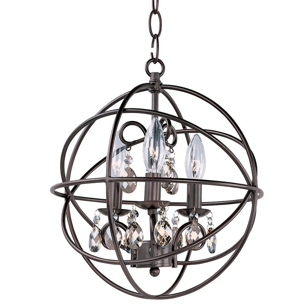 Maxim Lighting 25140OI Three Light Up Chandelier, Oil Rubbed Bronze