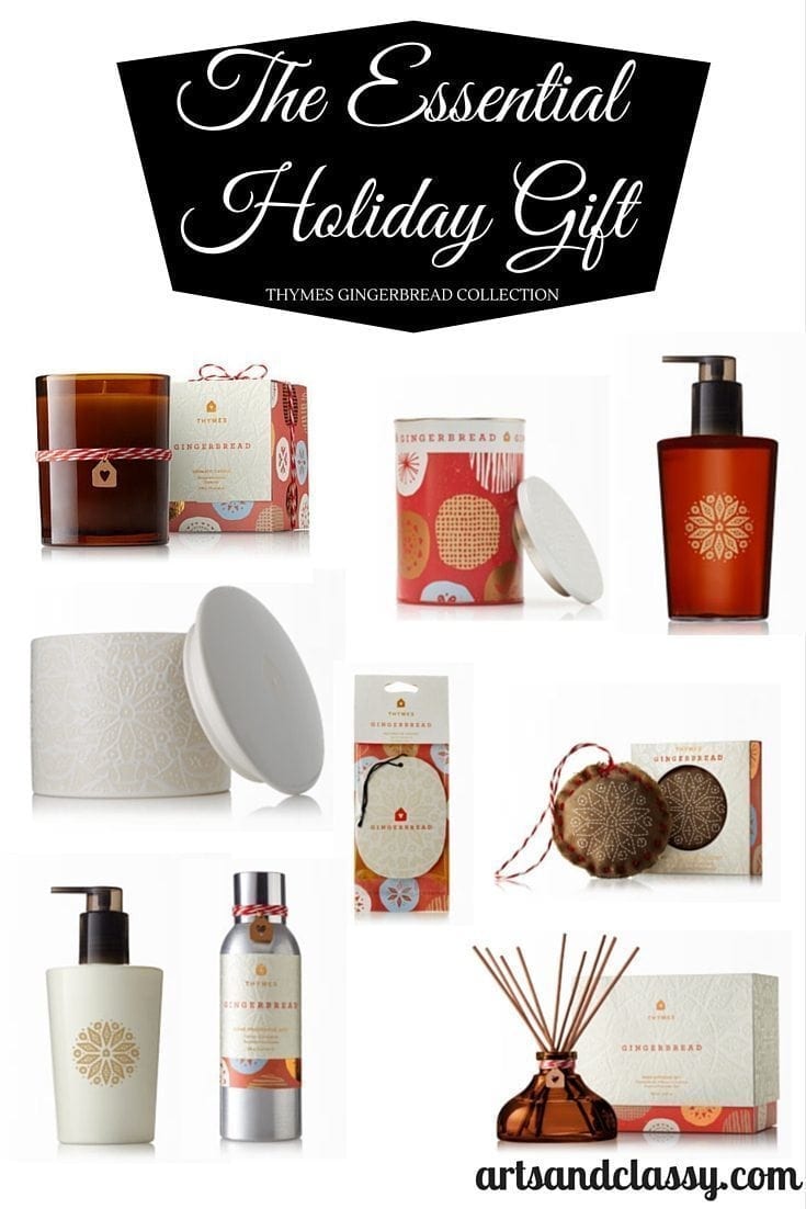 The essential holiday gift! Check out the amazing scent of the Gingerbread collection from Thymes. It is heavenly.