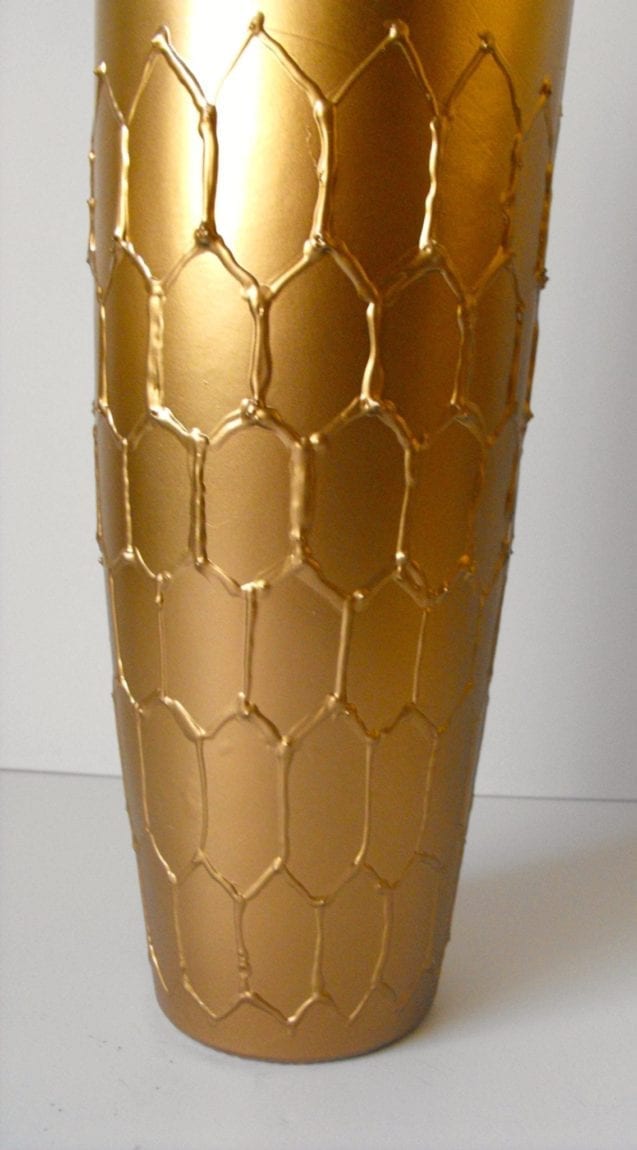 Gold Tall Hexagon Vase Arts and Classy