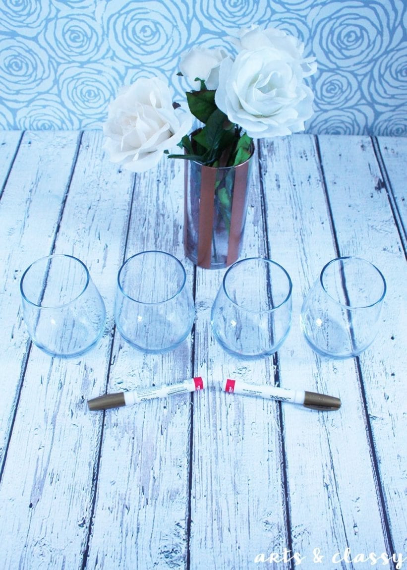Easy DIY Christmas Gifts Idea - Glam Stemless Wine Glasses-01