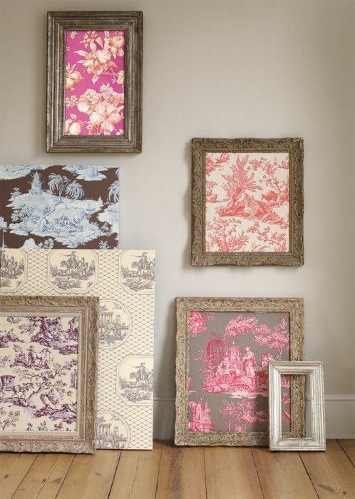 DIY art with wallpaper samples for your room design