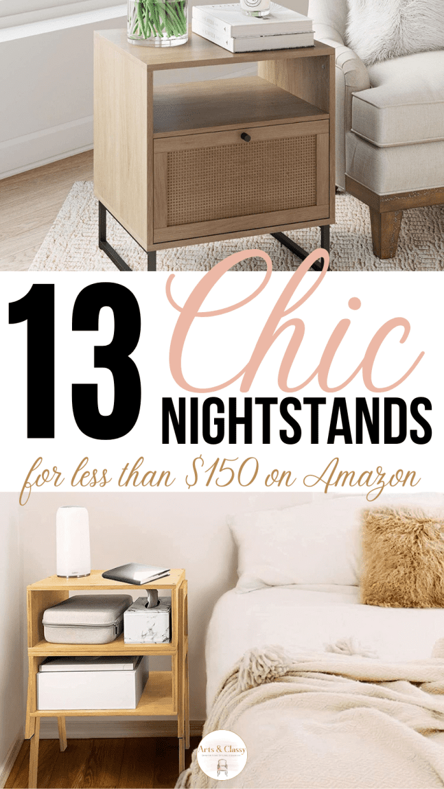 13 Chic Nightstands On a Budget Under $150 on Amazon - Best nightstands | best nightstands on amazon | best affordable nightstands | best wood nightstands | Best budget nightstands | best small nightstands | nightstands ideas bedside tables | nightstands for small spaces | nightstands with drawers | nightstands ideas bedside tables modern | boho chic nightstands | chic bedroom nightstands 