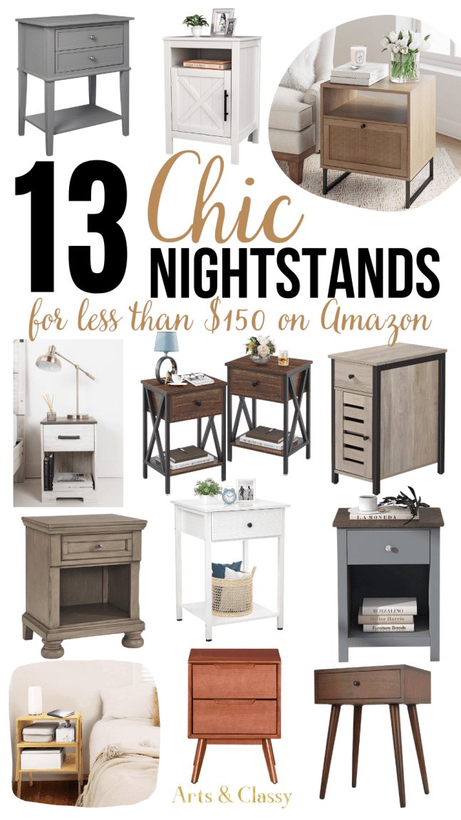 13 Chic Nightstands On a Budget Under $150 on Amazon - Best nightstands | best nightstands on amazon | best affordable nightstands | best wood nightstands | Best budget nightstands | best small nightstands | nightstands ideas bedside tables | nightstands for small spaces | nightstands with drawers | nightstands ideas bedside tables modern | boho chic nightstands | chic bedroom nightstands 