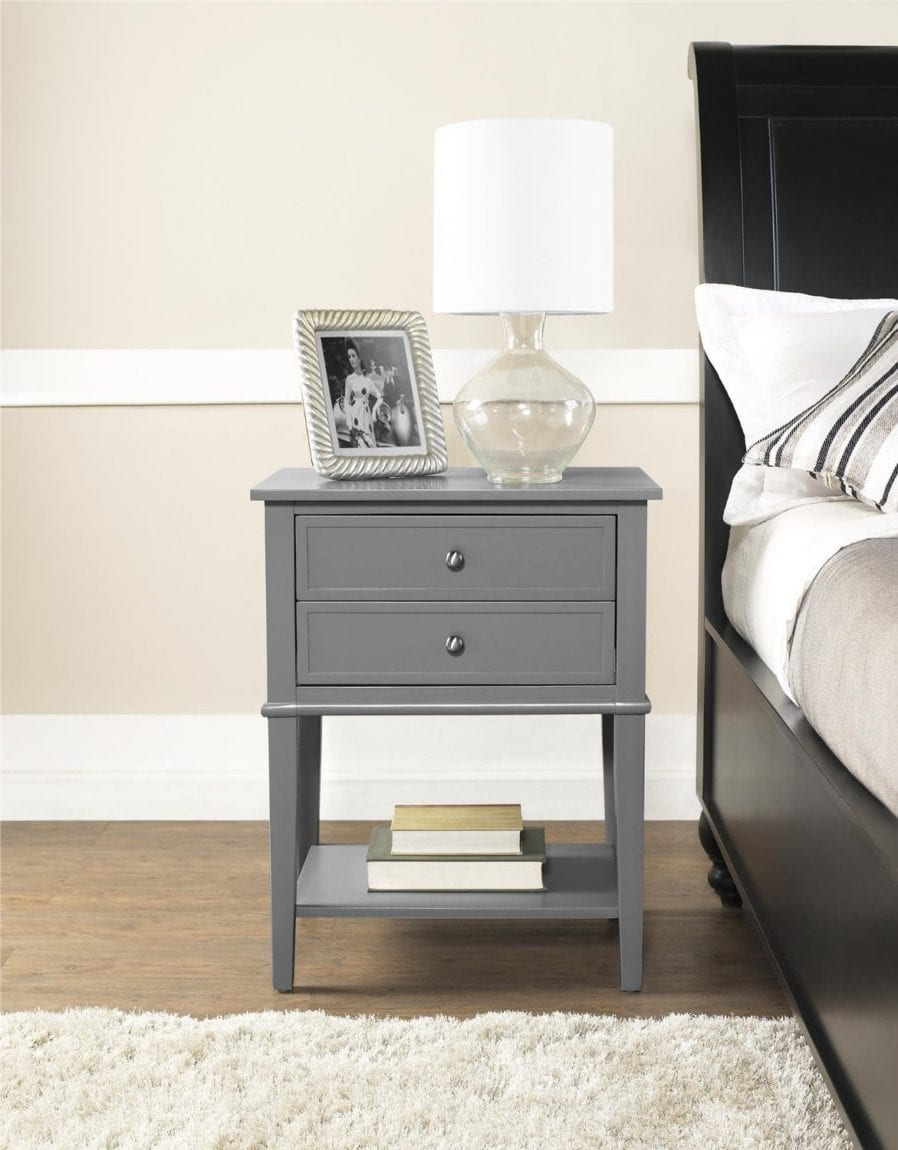 Altra Franklin Accent Table with 2 Drawers, Gray