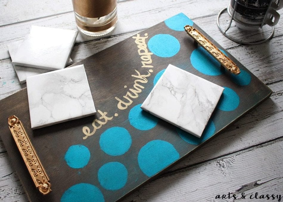 DIY Coffee Serving Tray and Marble Coaster Tutorial 1