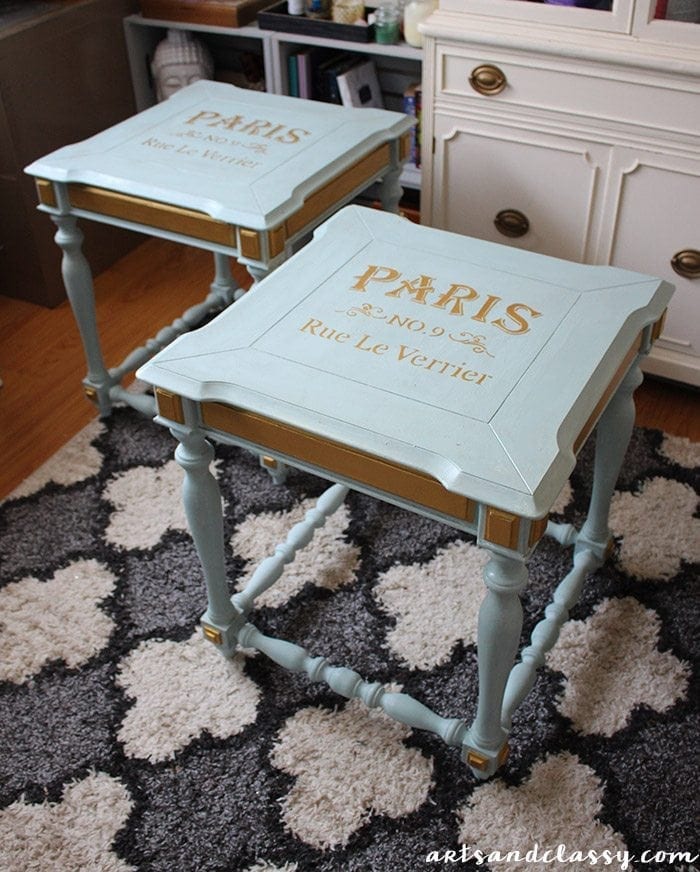 DIY Projects - End Tables Get a French Twist Makeover Tutorial