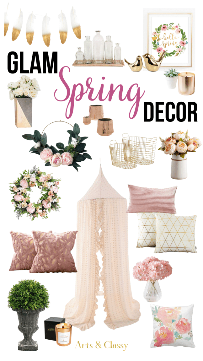 Glam Spring Decor - Spring Decorating Ideas On a Budget