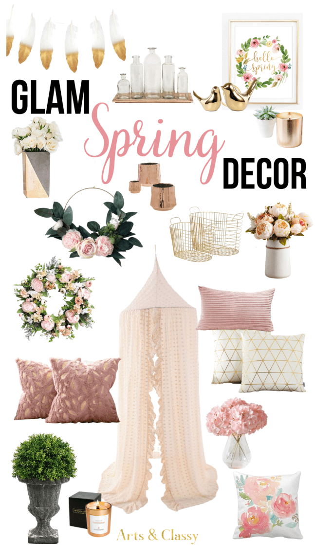 Glam Spring Decor - Spring Decorating Ideas On a Budget