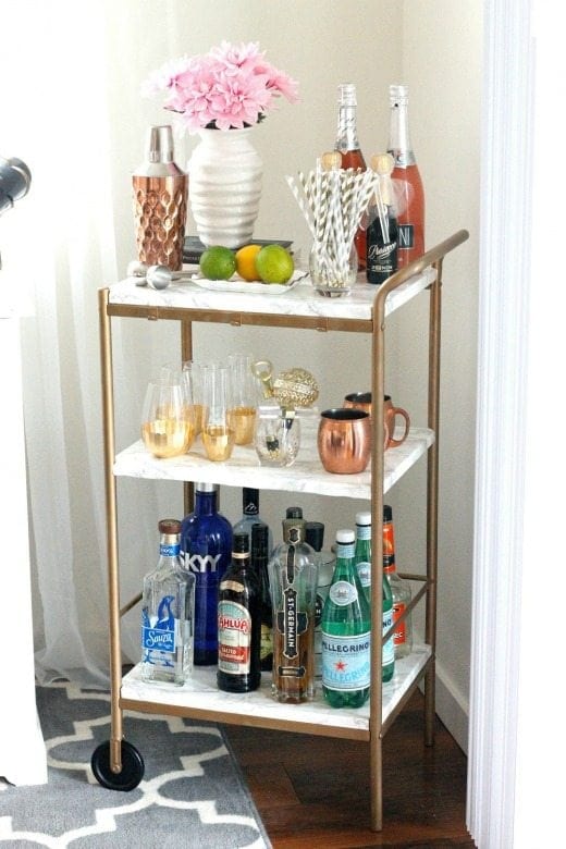 These DIY Ikea bar cart makeover tutorials will blow you away. Updating an inexpensive Ikea piece with a bit of paint and imagination is a budget-friendly way to create a custom piece.