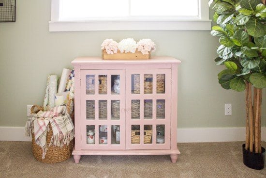 Pretty Pink Furniture Makeover Projects - pastel pink sideboard