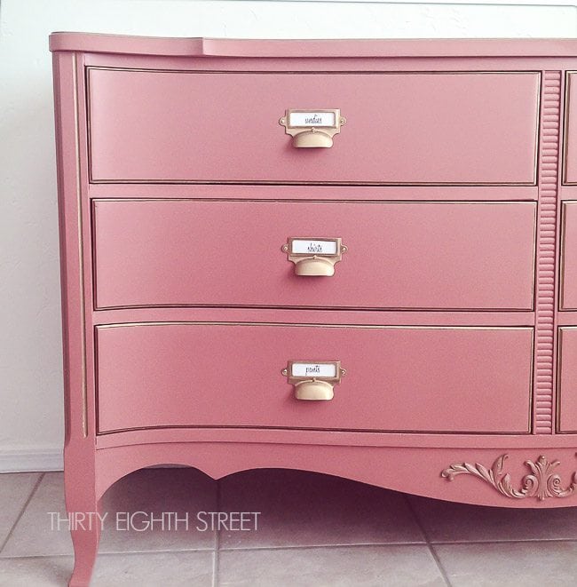 Pretty Pink Furniture Makeover Projects - soft pink dreser makover
