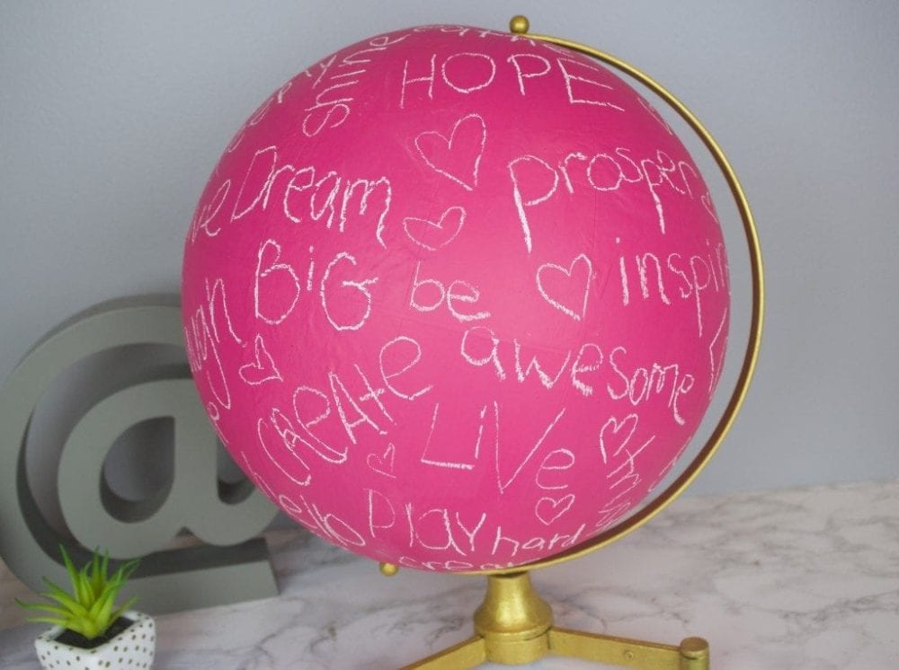 Pretty Pink Furniture Makeover Projects - bright pink painted globe