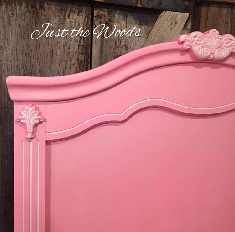 Pretty Pink Furniture Makeover Projects - painted pink headboard makeover