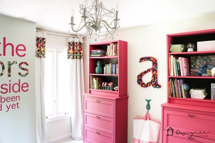 Pretty Pink Furniture Makeover Projects - pink bookshelf ikea hack