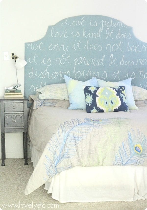 DIY script upholstered headboard