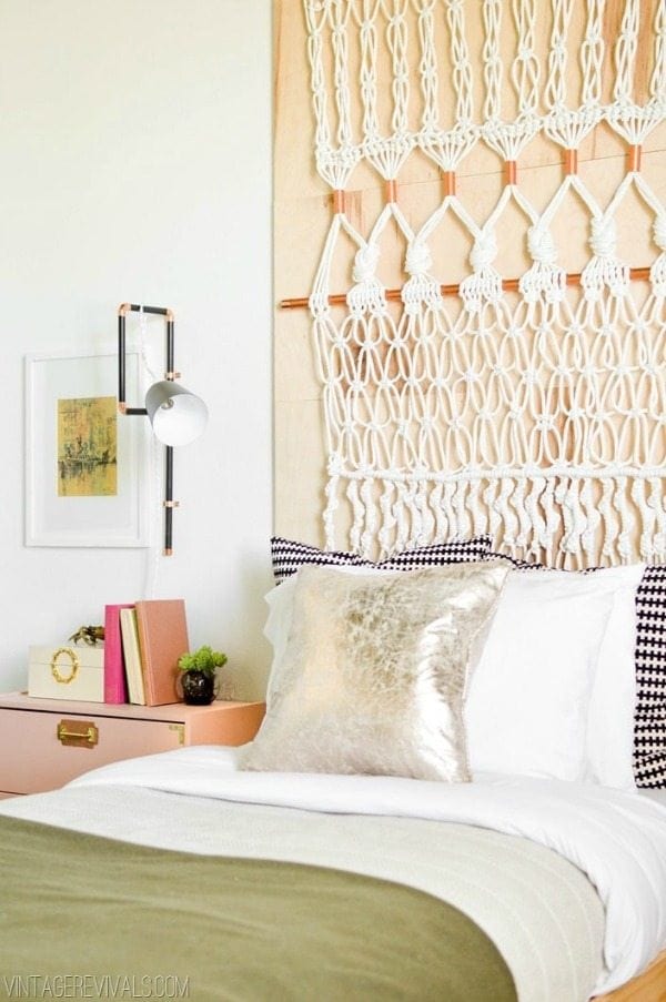 DIY macrame headboard