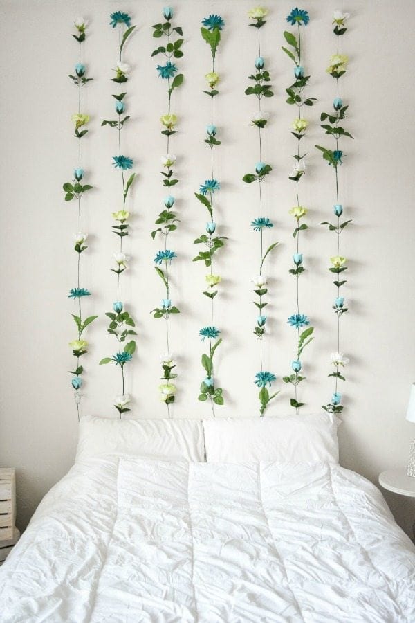 DIY floral headboard