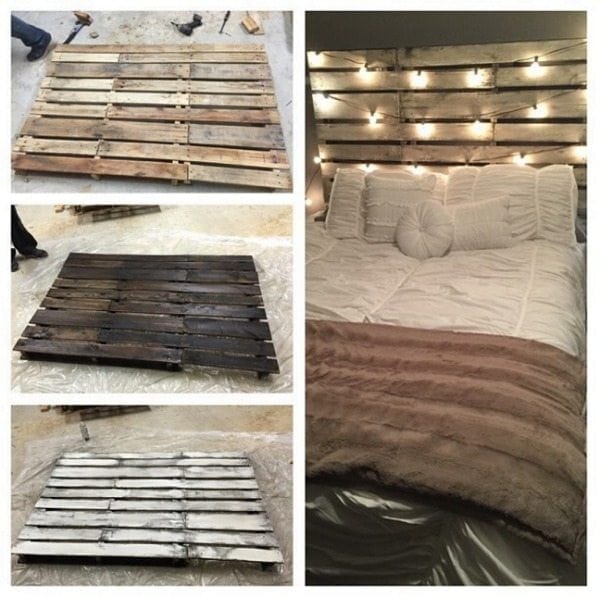 DIY pallet wood headboard