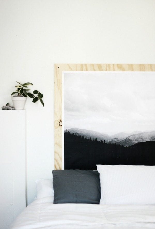 giant picture headboard on plywood