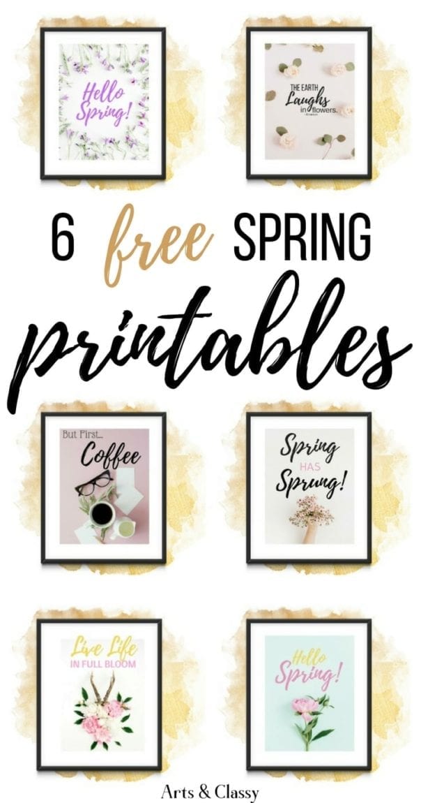 Grab these FREE glam spring printables to add to your seasonal decor. Six free printables, perfect for spring decorating.