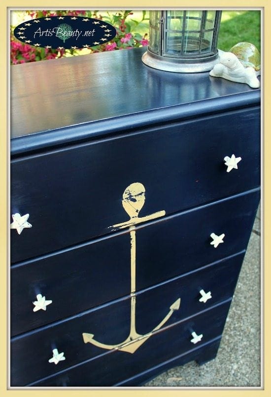 nautical anchor dresser - Check out these 15 Nautical Furniture Flips - DIY furniture inspiration with coastal flair. How to paint furniture for nautical and coastal home decor.