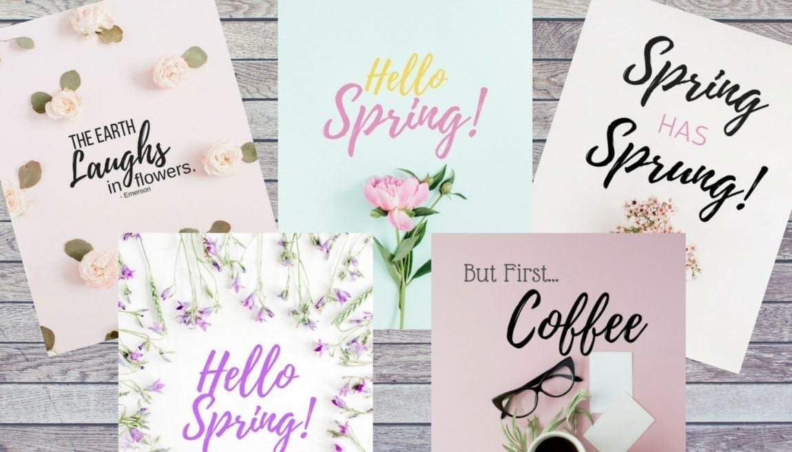 Grab these FREE glam spring printables to add to your seasonal decor. Six free printables, perfect for spring decorating.